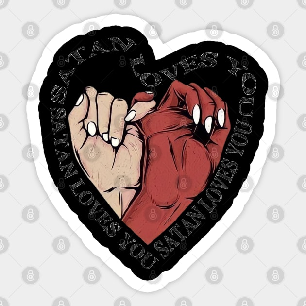 Supreme i love satan sticker top